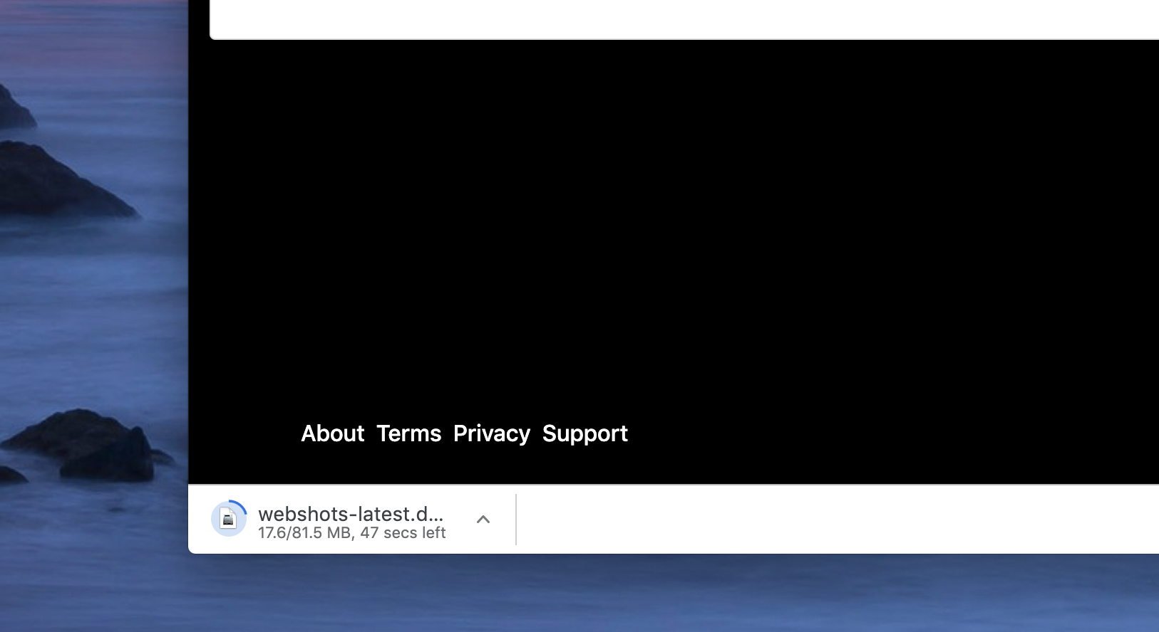 Dies wird heruntergeladen (dies verwendet Google Chrome), wie in der unteren linken Ecke gezeigt